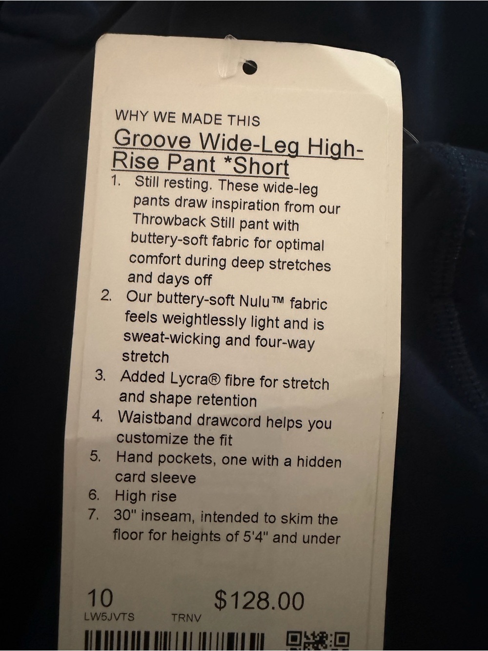 lululemon athletica Navy Wide-Leg High-Rise Active Pants - Picture 7 of 7